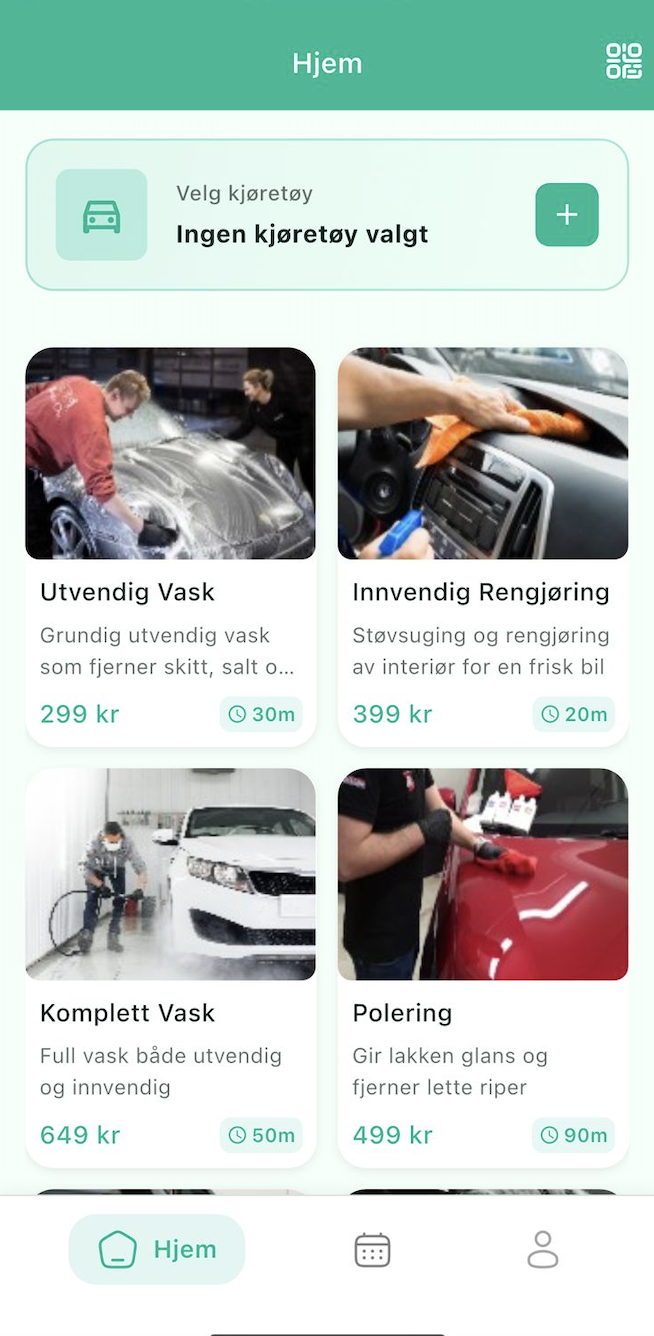 Bilpleie App Preview